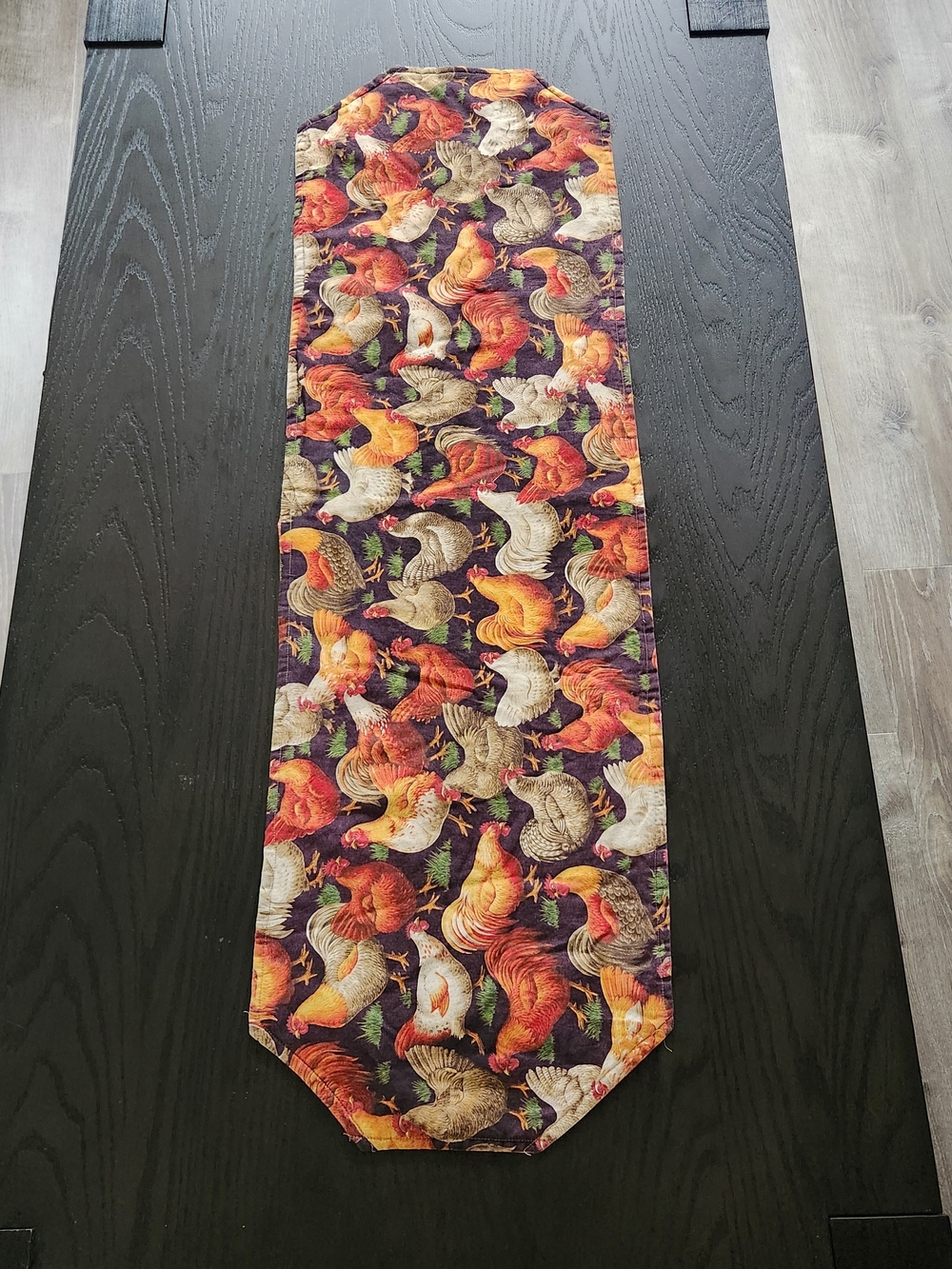 Hand-made Double-sided Hens / Chickens / Roosters Table Runner 40" X 12.5"